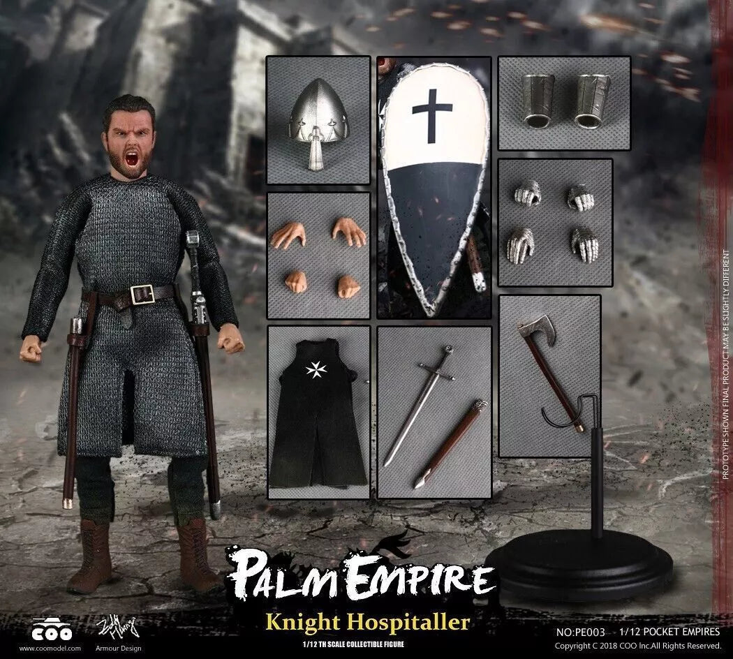 COOMODEL PE003 POCKET EMPIRES Warrior HOSPITALLER KNIGHT 1/12 6" Action Figure